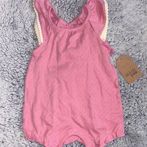 Chick Pea Pink Ruffle Baby Romper